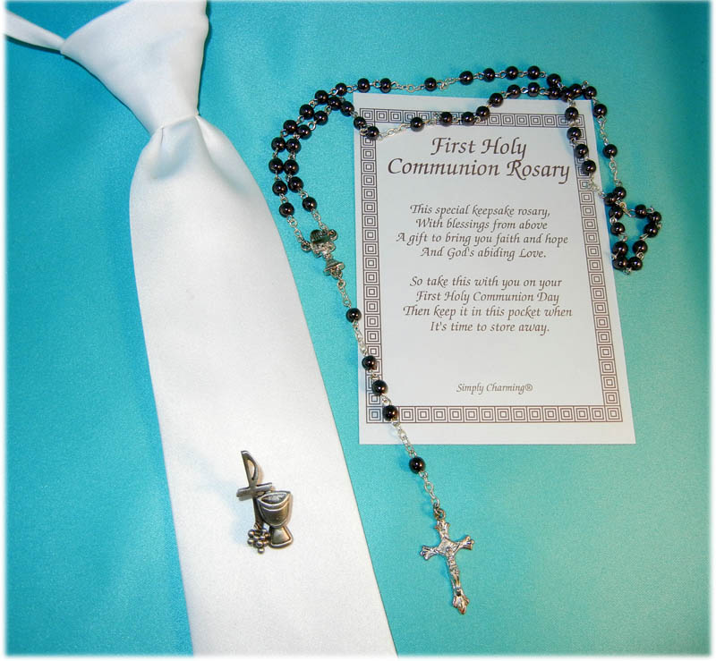 Boy's Tie w/Chalice & Rosary Set